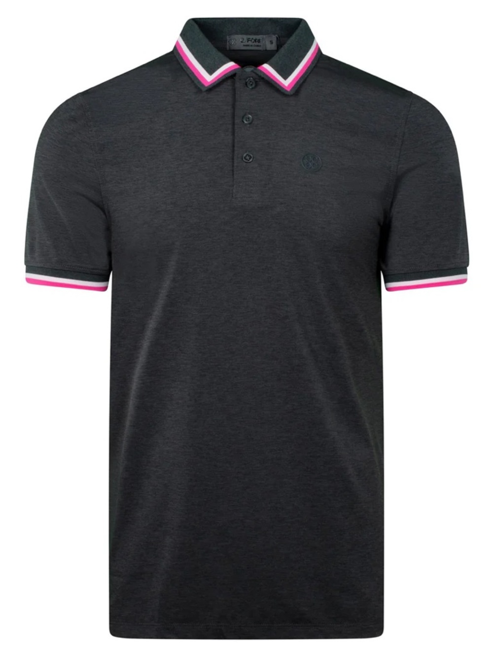 G/FORE G4 Melange Jersey Tech Color Stripe Short Sleeve Golf Polo Size XL